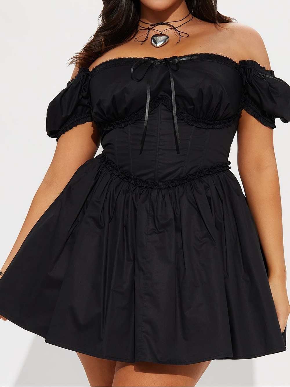 NWT Fashion Nova - Corset Mini Dress - Leta Off Shoulder Black